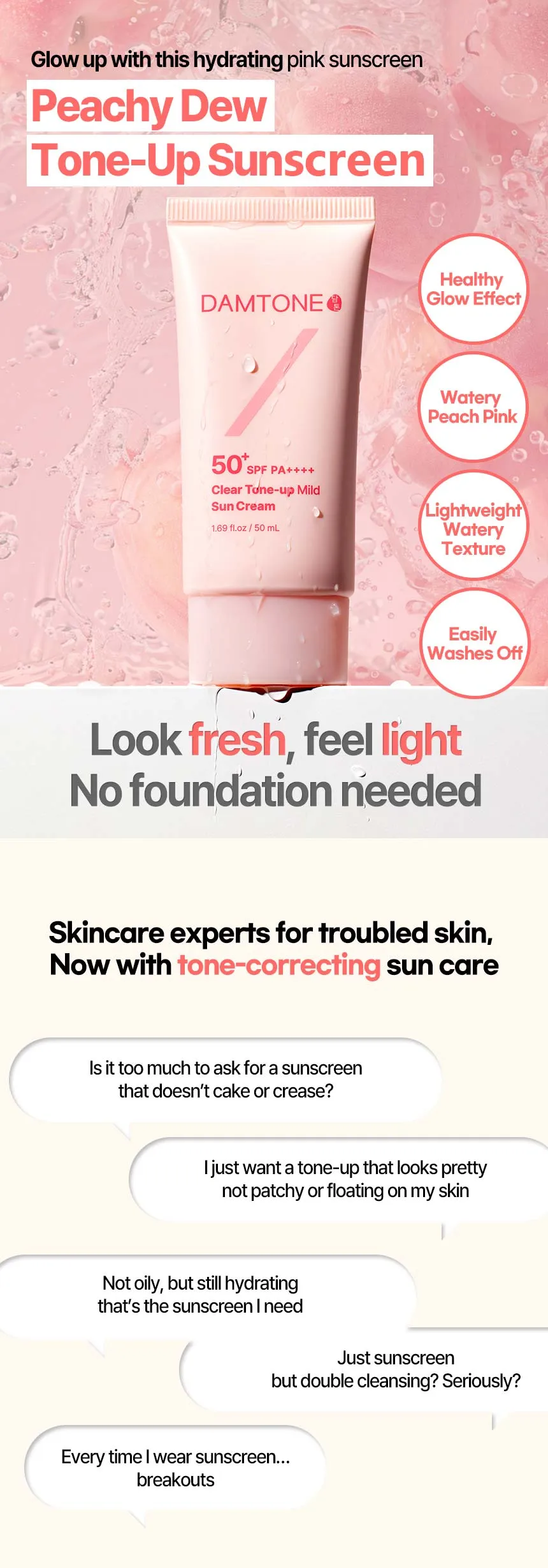 DAMTONE Clear Tone-Up Mild Suncream — product detail 3